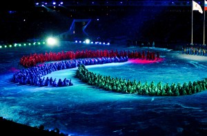 photo by Katie Harris The dancers created the Paralympic Symbol for thousands of people at the Closing Ceremonies.