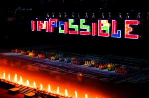 photo by Katie Harris The Tetris block turned to form the apostrophe making "Impossible" "I’mPossible."